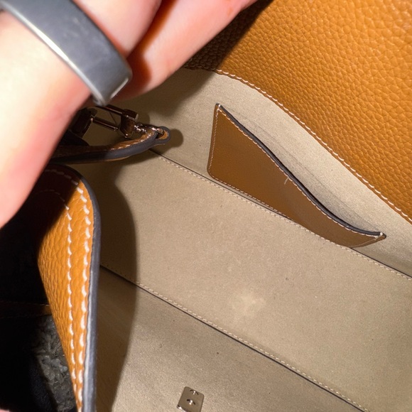 Toteme T Lock Clutch in Textured Brown Leather - Picture 9 of 9